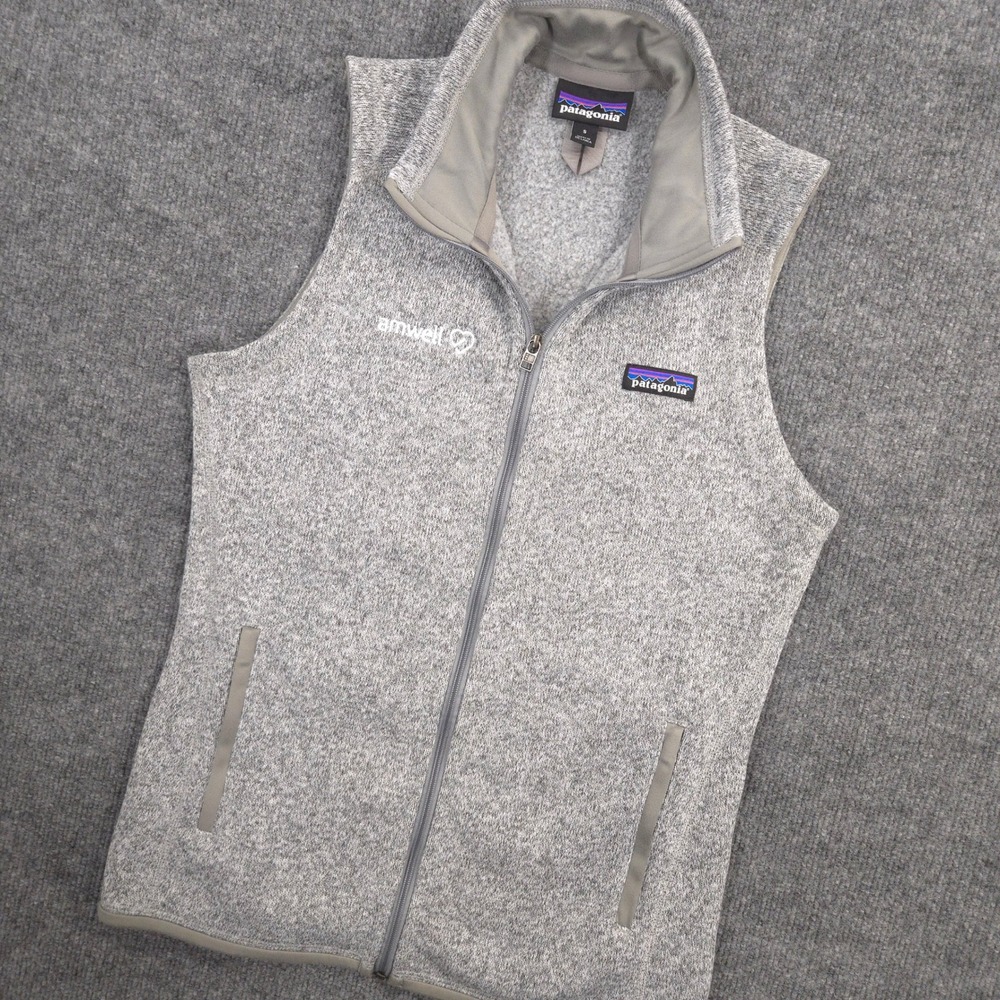Patagonia Better Sweater Fleece Vest Womens S Gray Heather Full Zip Company Logo